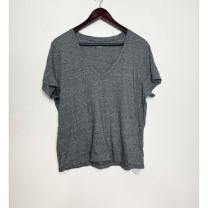 NWT Madewell Women Whisper Cotton V Neck Tee Gray XL Casual Comfortable Relaxed